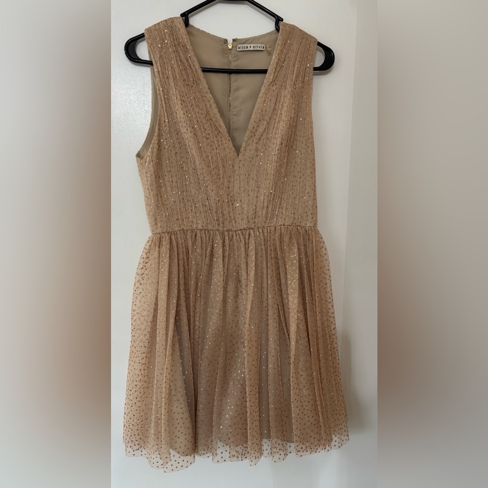 Alice + Olivia Monica Polka Dot Sleeveless Cocktail Dress Size 6